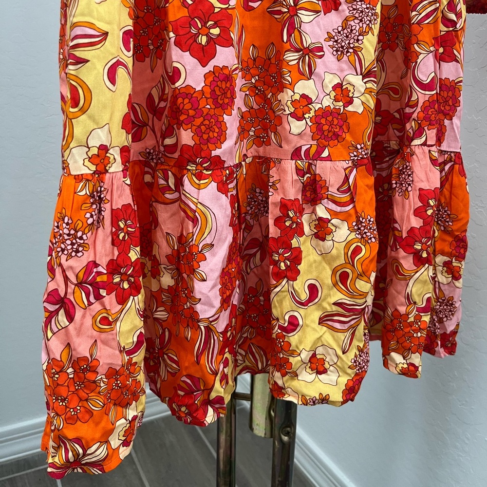 Anthropologie Adelyn Rae Floral 3/4 Sleeve Dress - Picture 5 of 10